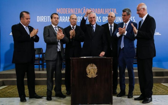 Temer reforma trabalhista sanção
