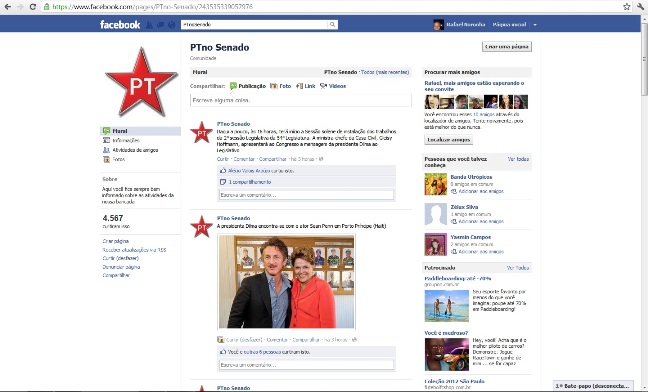 PT no Senado no Facebook ganha nova funcionalidade – o “fan page”