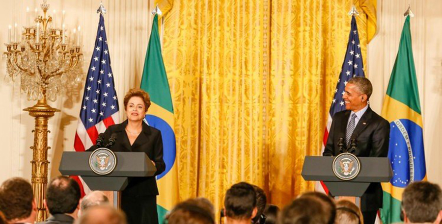 Encaramos o Brasil como uma potência global, diz Obama após reunião com Dilma