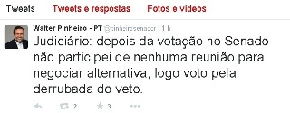 Pinheiro vai votar pela derrubada do veto ao PL de reajuste do Judiciário