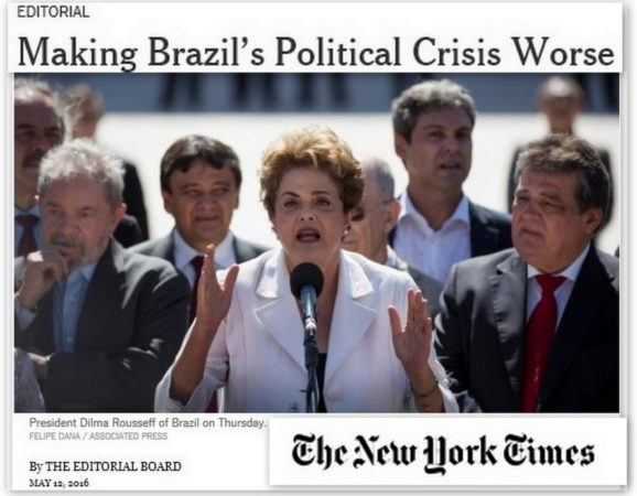 Impeachment de Dilma é punição desproporcional, diz New York Times