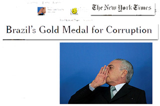 Em editorial, New York Times dá medalha de ouro em corrupção para o Brasil