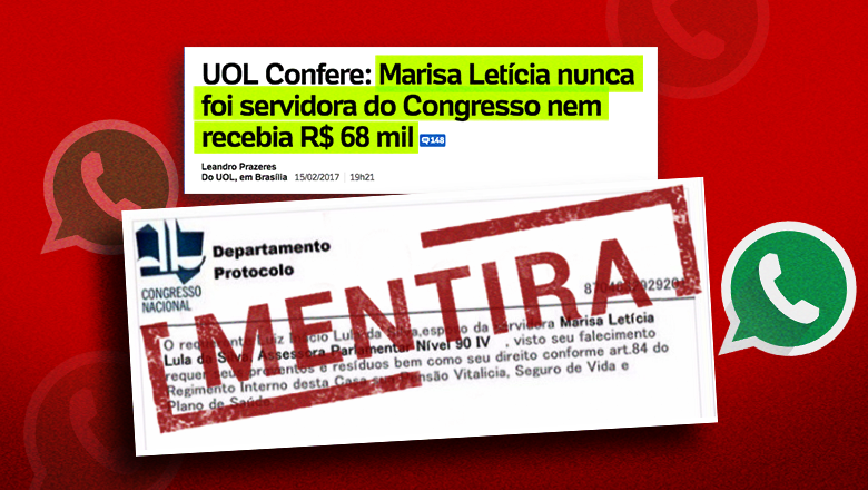 UOL desmente mentira espalhada contra Marisa Letícia no WhatsApp