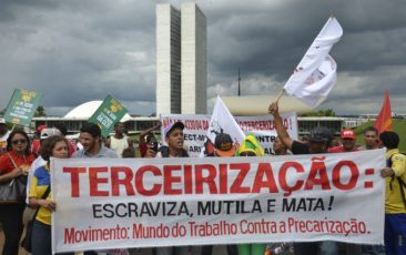 Manifestação contra o projeto de terceirização