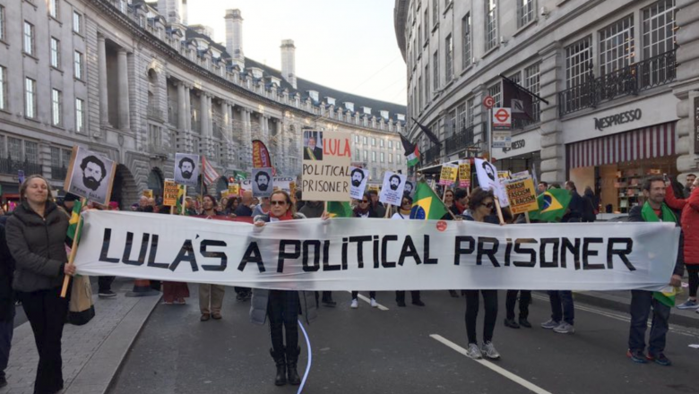 Brasileiros em Londres saem às ruas por Lula Livre