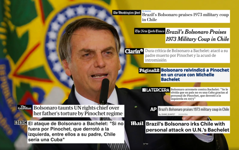 Ataque de Bolsonaro a Bachelet repercute em todo o mundo