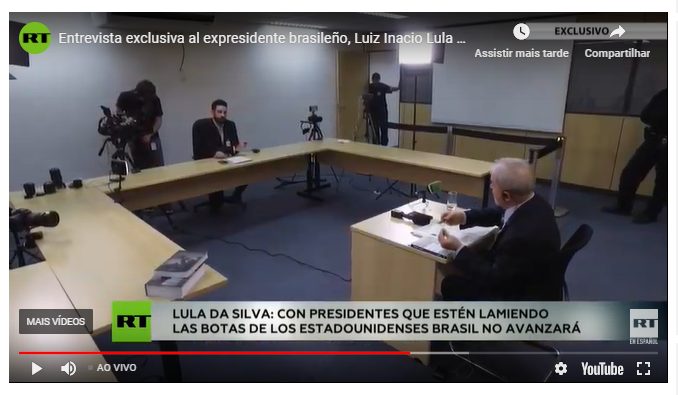 Veja novos trechos da entrevista de Lula a Russian Today