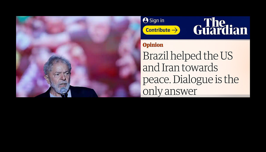 No Guardian, Lula lembra que só diálogo traz paz duradoura
