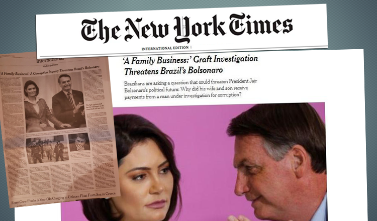 Escândalo dos Bolsonaro é destaque no ‘New York Times’