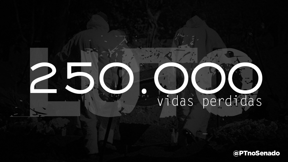250 mil mortos pela Covid-19: os números de um governo genocida