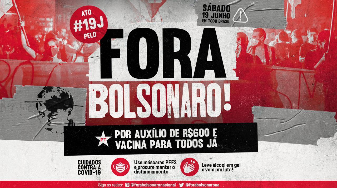 #19J: Fora Bolsonaro, por vacina e renda de R$ 600