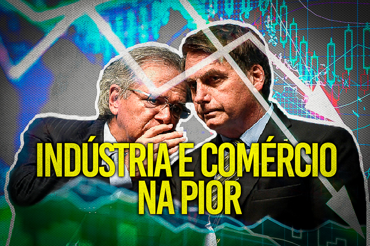 Política de Bolsonaro e Guedes derruba indústria e comércio