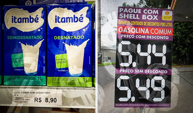 Litro do leite está 14% mais caro do que o da gasolina