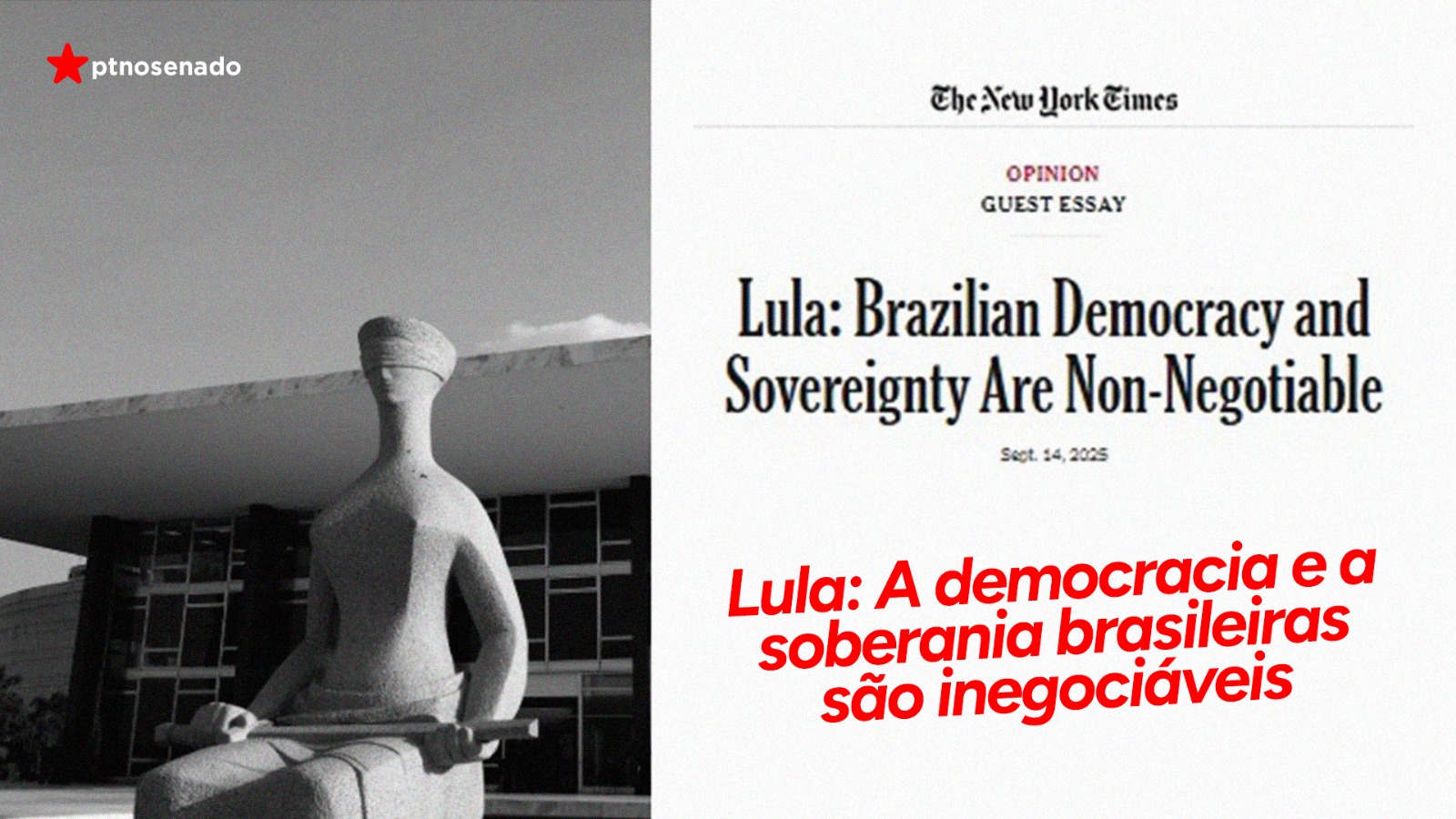 Senadores reagem a artigo de Lula no New York Times sobre motivação do tarifaço