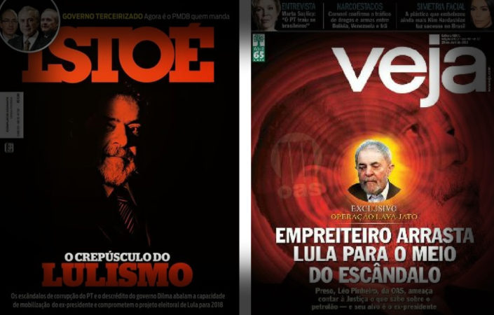 capas IstoÉ e Veja contra Lula