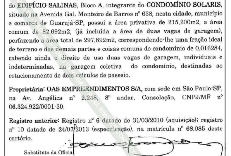 lula triplex OAS cartório